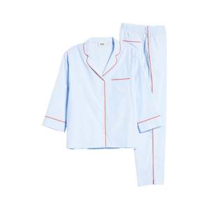 Pigiama Classico Blu in Cotone Sleepy Jones da Donna, Taglia S, Morbido Popeline con Bottoni e Coulisse, Personalizzabile per l'Abbigliamento da Casa Primaverile - Product Image 1