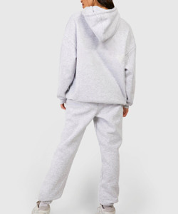 Pull à logo brodé imprimé personnalisé pour femmes Jogging survêtement solide à capuche pantalon de survêtement à capuche ensemble grande taille poids lourd - Product Image 1