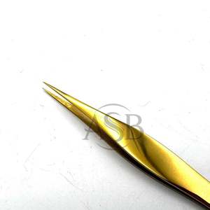 Pince à épiler à pointe dorée pour l'épilation et le façonnage des sourcils, impression de logo personnalisée, service OEM - Product Image 4