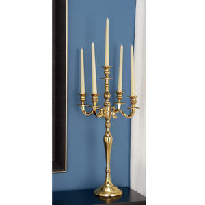 Offre Spéciale métal aluminium grande taille 5 bras candélabres bougeoir or fini centre de table mariage et fêtes déco - Product Image 1