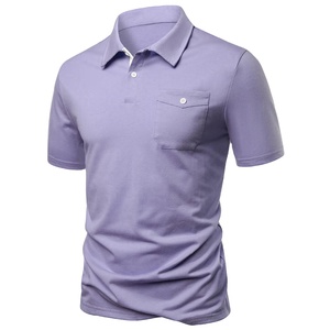 Chemises d'été en jersey tricoté uni pour hommes, mélange polyester/coton, manches courtes, séchage rapide, respirantes, options grandes tailles 2026 - Product Image 2