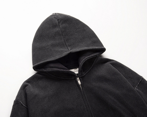 Sudadera con capucha de invierno con cremallera completa de algodón para hombre de último diseño, ropa de calle ligera con su logotipo, sudaderas con capucha con estampado sólido para hombre - Product Image 5