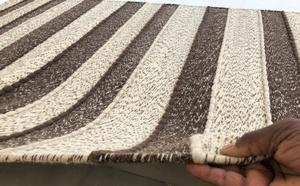 Precio de fábrica indio hecho a mano 100% lana antideslizante rayas moderno hilo Alfombra tejida a mano tejido plano interiores sala de estar uso áspero - Product Image 3