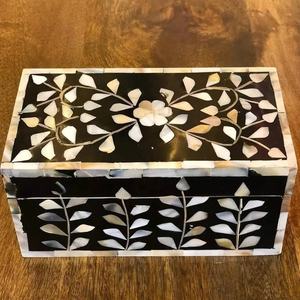 Boîte de rangement en incrustation d'os décoratif indien ou boîte en nacre de bijoux en os incrustation de résine d'os nouveau design boîte de bureau décorative - Product Image 5