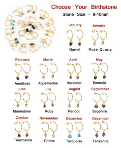 Joyería DE PIEDRA DE NACIMIENTO DE DICIEMBRE, pendiente de aro de burbuja turquesa cruda natural, regalo de boda chapado en oro de 18 quilates, joyería, pendientes de poste de oreja - Product Image 2