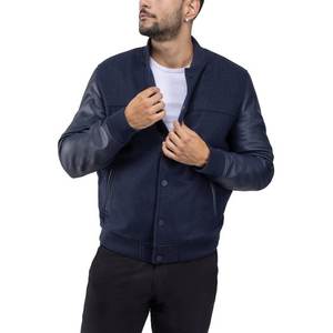 Veste universitaire pour hommes manches en cuir véritable et laine mélangée Letterman Boys College Varsity Jackets XS-5XL - Product Image 4