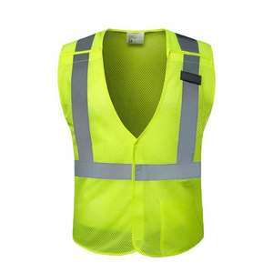Gilet de sécurité imperméable ANSI classe 1 haute visibilité personnalisé bandes réfléchissantes vertes fluorescentes pour la course et l'utilisation par les travailleurs - Product Image 1