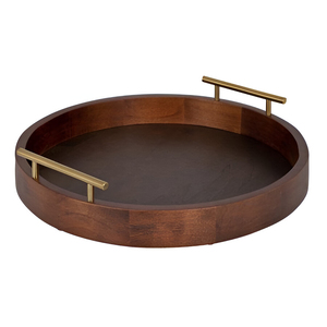 Plateau de service en bois hexagonal poignées en métal plateau d'ustensiles de cuisine en bois sans danger pour la maison hôtel et restaurant prix d'usine - Product Image 3