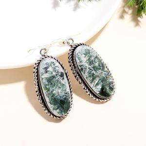 Pendientes de Plata de Ley 925 con Ópalo Azul Estilo Cristiano, Joyería con Piedras Preciosas, Regalo para Mujer - Product Image 3