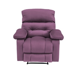 Silla reclinable moderna de tela de lino púrpura claro, mecedora Manual, masaje extensible giratorio para sala de estar, mecedora NZ60 - Product Image 3