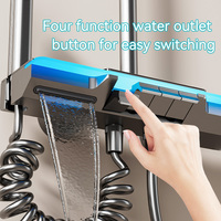 Ensemble de douche intelligente en aluminium avec affichage numérique pommeau de douche 10 pouces 4 fonctions pour salle de bain d'hôtel OEM/ODM