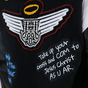 Veste universitaire en chenille brodée tendance personnalisée, streetwear, vente chaude, style cool, patchs en laine, vestes d'hiver pour hommes - Product Image 4