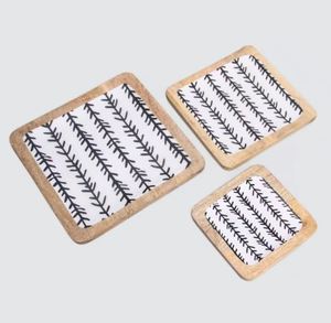 Venta caliente bandeja de servicio de esmalte de madera decorativa de Navidad para decoración hogar Cocina en diseño moderno - Product Image 2