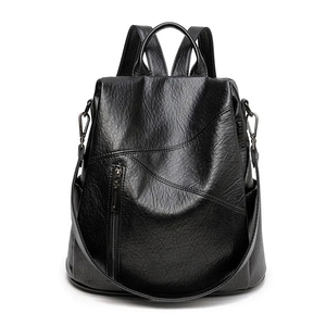 Trendy High Quality Waterproof Panelled PU <b>Leather</b> <b>Backpack</b> with Zipper Closure for Women Travel - Product Image 4