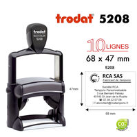 Haute qualité pour Trodat 5208 tampon d'encre métallique en caoutchouc auto-encreur noir 68x47mm grand bureau Rectangle personnalisable conception ODM