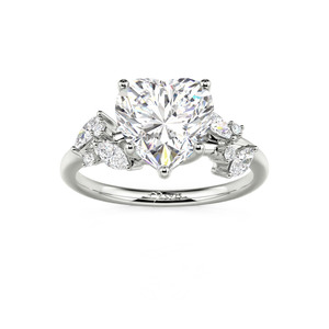 Jeulia Classic Custom Heart <b>Cluster</b> <b>Crystal</b> Ring - Product Image 3