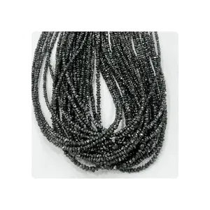 패션 보석 15 인치 최고 품질 천연 블랙 다이아몬드 절단되지 않은 모양 구슬 도매 가격