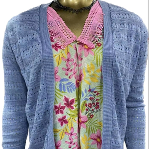 Lady's Long-Sleeved Jean Jacket Breathable Black Blue Cotton Coat with Stripe Decoration Raw Edge Newest Style Women's Clothing - Product Image 1