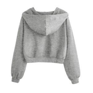 Sudadera con capucha recortada de algodón informal con estampado de logotipo personalizado al por mayor, diseño de lujo, logotipo trasero con bolsillo delantero para Otoño e Invierno - Product Image 6