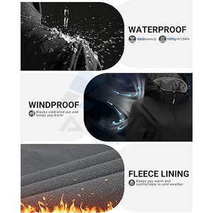 Veste Softshell longue pour femme, doublée de polaire, avec capuche amovible, coupe-vent, isolée, chaude, imperméable, vêtements d'extérieur, bleu - Product Image 3