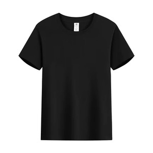 2025 moda de verano nuevo tejido 100% algodón sólido Regular Fit manga corta hombres mujeres camiseta informal ecológica - Product Image 5