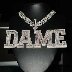 จี้สร้อยคอเครื่องประดับฮิปฮอปจี้หรูหราทำจากเงิน VVS Moissanite จี้ตามสั่ง - Product Image 2