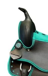 Selle Western en cuir synthétique-Couleur et taille personnalisables de haute qualité Marque PUSHPA OVERSEAS pour les courses de chevaux anglaises - Product Image 2