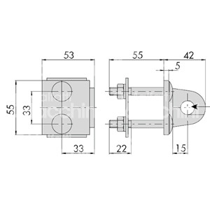 Par de ojales de acero galvanizado para candados - Product Image 1