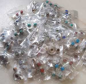 Multi piedra preciosa cabujón alto pulido Natural suelta piedra preciosa bisel colgante sólido 925 plata esterlina Chakra joyería hecha a mano - Product Image 2