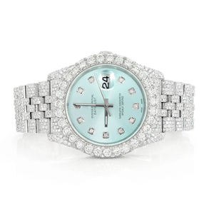 Reloj Analógico Cuadrado de Cuarzo con Incrustaciones de Diamantes Moissanite, Estilo Hip Hop de Lujo, Correa de Acero Inoxidable, Edición Limitada - Product Image 1