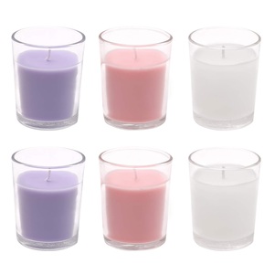 Bougies votives en verre non parfumées blanches Pot en bois sans fumée à combustion longue pour les occasions de Noël - Product Image 5