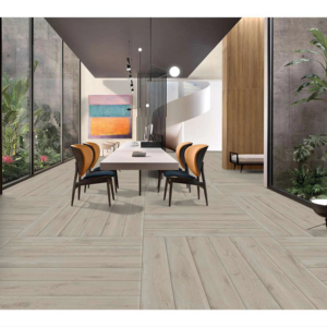 Suelo de baldosas de porcelana mate contemporáneo de 20x120 cm, diseñado para mantener un flujo superficial alargado y un atractivo interior con conexión a tierra. - Product Image 1