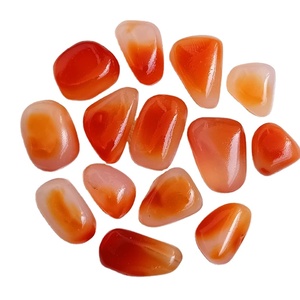Cristales caídos de ónix con bandas, piedras caídas, Ágata con bandas, cristales curativos de ágata con bandas naranjas pulidas - Product Image 1