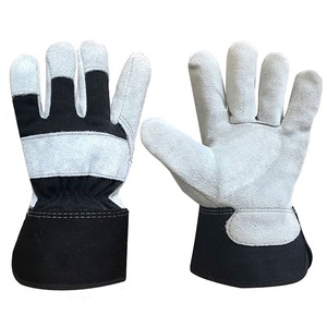 Gants de travail en cuir de vache fendu avec logo personnalisé Gants de gréeur canadiens Gants en cuir du Pakistan - Product Image 2