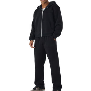 ชุดวอร์มผู้ชายเอวยางยืด ระบายอากาศดี ลายเรียบ สไตล์สตรีทแวร์ แฟชั่นสำหรับใส่กลางแจ้งในฤดูหนาว รับผลิตตามสั่งขายส่ง - Product Image 1