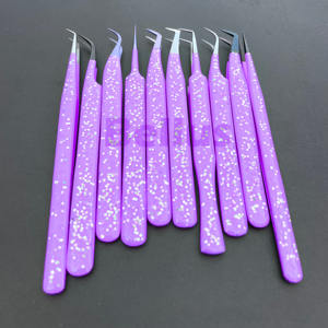 Ensemble de pinces à épiler en acier durable professionnelles tous les Styles de pointe Pince à cils à pointe en fibre Volume Outils de précision incurvés à botte droite - Product Image 2