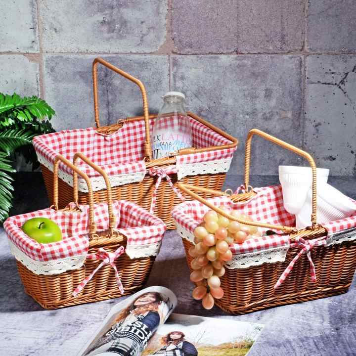 Kosova SPT-137 Wicker 3 Piece Rectangular Picnic Basket
