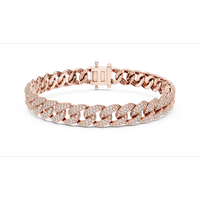 Bracelet chaîne à maillons gourmette Pacho Pave avec moissanite ronde, en argent sterling 925, style hip-hop glacé, bijoux pour hommes et femmes, cadeau de luxe