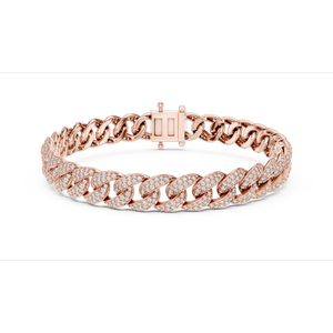 Pulsera de Cadena de Eslabones con Moissanita Redonda Pacho Pave, Plata de Ley 925, Joyería Hip Hop India - Product Image 6