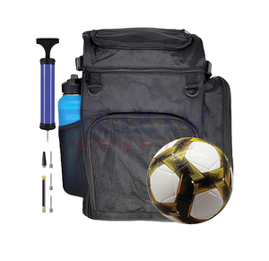 Sac à dos de football en polyester avec logo et design personnalisés, sac de sport avec compartiment pour raquette, sangle d'épaule arquée, fermeture à glissière - Product Image 1