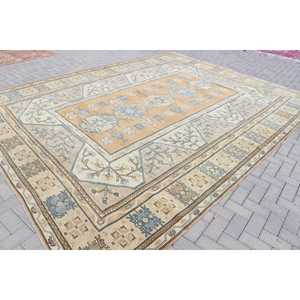 Alfombra Vintage de 10.5x13.5 pies, Alfombra Turca Extra Grande, Alfombra de Lana Marrón Azul Camuflaje - Product Image 2