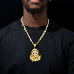 Elegant Solid Rose Gold Iced Lab Grown Diamond Customizable VVS1 D Color <b>Picture</b> Pendant Statement Moissanite Pendants <b>Charms</b> - Product Image 6