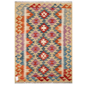 Alfombra Kilim de Maimana, Afganistán, 117 x 82 cm, Tapiz para Colgar en la Pared - Product Image 1