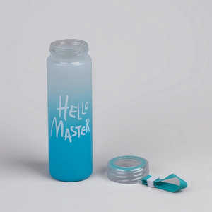 Botella de Agua de Vidrio Azul Cielo Premium Hello Master con Impresión de Letras - Regalo Ideal para Viajes - Product Image 6