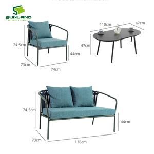 Ensemble de meubles de salon d'extérieur <span class=keywords><strong>Victoria</strong></span> 4 en 1, cadre antirouille, résistant à la pluie, plusieurs couleurs au choix pour les hôtels et les cafés - Product Image 3