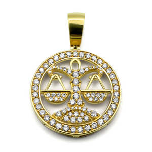 Personalizado de alta calidad Iced Out VVS Moissanite diamante Hip Hop 925 plata esterlina Libra diamante colgante símbolo de la justicia - Product Image 1