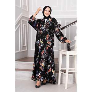 Viscose Hijab <b>Dress</b> with Robe <b>Black</b> - Product Image 3