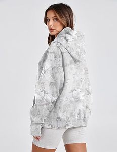 Sudadera con capucha de gran tamaño con estampado personalizado para mujer Sudadera de manga larga OEM Jersey de etiqueta privada Suministro al por mayor - Product Image 4