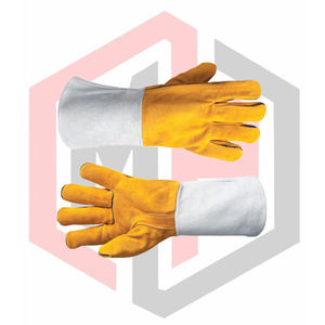 Gants de soudeur flexibles, respirants, avec poignets blancs en cuir, résistants à la déchirure, isolants thermiques, antistatiques, personnalisables, gants de sécurité pour - Product Image 6