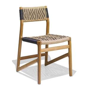 New Style Dining <b>Chair</b> Natural Wood with Rattan <b>Black</b> Combination Outdoor Restaurant Hotel <b>Chair</b> Wholesale - Product Image 1